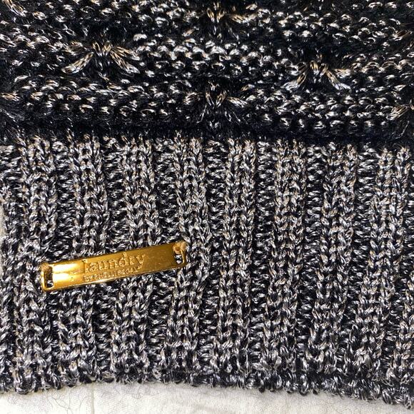 Laundry by Shelli Segal Knit Hat Beanie Speckled Grey Black Unisex OSFM NWTs - Picture 4 of 5